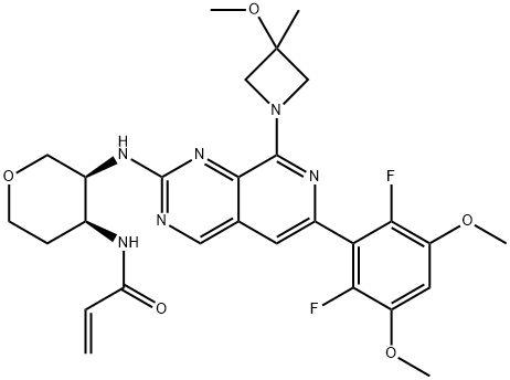 2-Propenamide, N-[(3S,4S)-3-[[6-(2,6-difluoro-3,5-dimethoxyphenyl)-8-(3-methoxy-3-methyl-1-azetidinyl)pyrido[3,4-d]pyrimidin-2-yl]amino]tetrahydro-2H-pyran-4-yl]- Structure