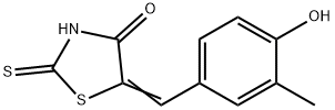 4-Thiazolidinone, 5-[(4-hydroxy-3-methylphenyl)methylene]-2-thioxo- 化学構造式