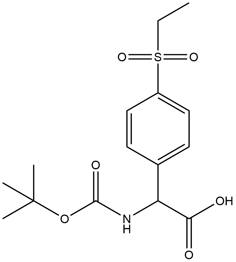 2-((tert-Butoxycarbonyl)amino)-2-(4-(ethylsulfonyl)phenyl)acetic acid Structure