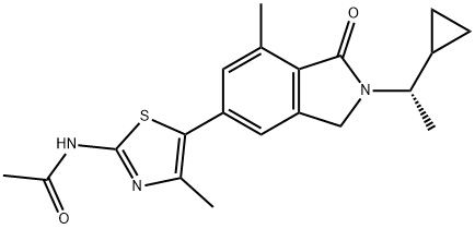 Acetamide, N-[5-[2-[(1S)-1-cyclopropylethyl]-2,3-dihydro-7-methyl-1-oxo-1H-isoindol-5-yl]-4-methyl-2-thiazolyl]- Structure