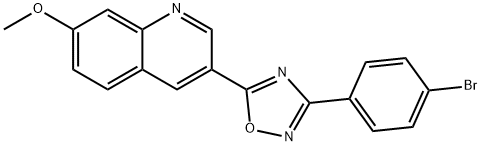 Quinoline, 3-[3-(4-bromophenyl)-1,2,4-oxadiazol-5-yl]-7-methoxy- 化学構造式