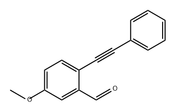 Benzaldehyde, 5-methoxy-2-(2-phenylethynyl)- Structure