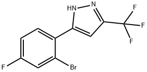 5-(2-bromo-4-fluorophenyl)-3-(trifluoromethyl)-1H-pyrazole 化学構造式