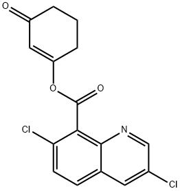 8-Quinolinecarboxylic acid, 3,7-dichloro-, 3-oxo-1-cyclohexen-1-yl ester Structure