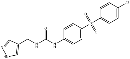 Urea, N-[4-[(4-chlorophenyl)sulfonyl]phenyl]-N'-(1H-pyrazol-4-ylmethyl)- Structure