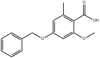 Benzoic acid, 2-methoxy-6-methyl-4-(phenylmethoxy)- Structure