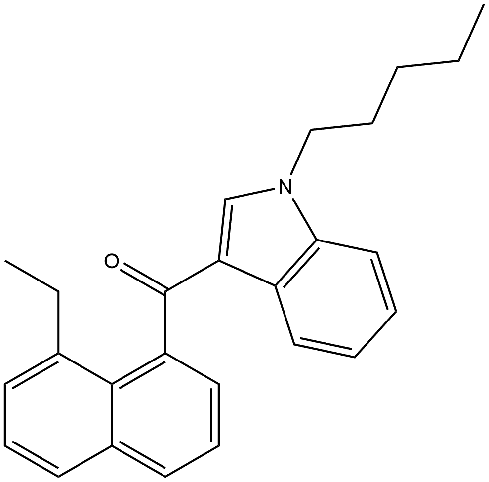 (8-ethylnaphthalen-1-yl)(1-pentyl-1H-indol-3-yl)methanone Structure