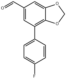 7-(4-fluorophenyl)-1,3-dioxaindane-5-carbaldehyd e,2241139-96-6,结构式