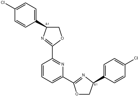 2,6-二((S)-4-(4-氯苯基)-4,5-二氢恶唑-2-基)吡啶 结构式