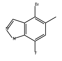 4-溴-7-氟-5-甲基-1H-吲唑 结构式