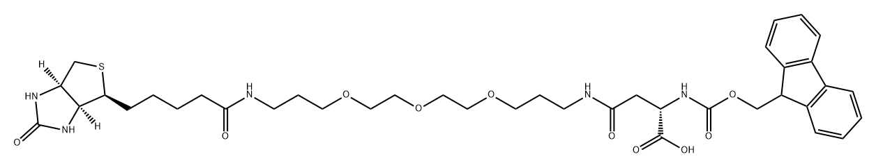 10,13,16-Trioxa-2,6,20-triazapentacosanoic acid, 3-carboxy-25-[(3aS,4S,6aR)-hexahydro-2-oxo-1H-thieno[3,4-d]imidazol-4-yl]-5,21-dioxo-, 1-(9H-fluoren-9-ylmethyl) ester, (3S)-,2241747-15-7,结构式