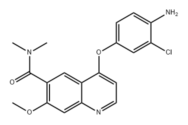 6-Quinolinecarboxamide, 4-(4-amino-3-chlorophenoxy)-7-methoxy-N,N-dimethyl- Struktur