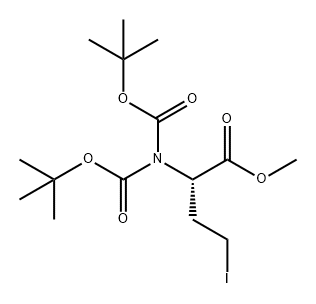 Butanoic acid, 2-[bis[(1,1-dimethylethoxy)carbonyl]amino]-4-iodo-, methyl ester, (2S)- Structure