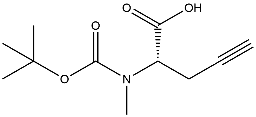(S)-2-((叔丁氧基羰基)(甲基)氨基)戊-4-炔酸, 2242606-72-8, 结构式
