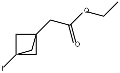 Bicyclo[1.1.1]pentane-1-acetic acid, 3-iodo-, ethyl ester 化学構造式