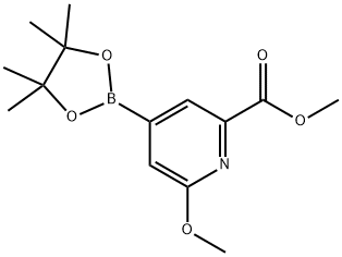 2-Pyridinecarboxylic acid, 6-methoxy-4-(4,4,5,5-tetramethyl-1,3,2-dioxaborolan-2-yl)-, methyl ester|6-甲氧基-4-(4,4,5,5-四甲基-1,3,2-二氧硼杂环戊烷-2-基)-2-吡啶羧酸甲酯