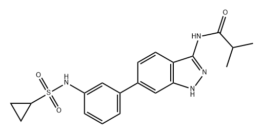 Propanamide, N-[6-[3-[(cyclopropylsulfonyl)amino]phenyl]-1H-indazol-3-yl]-2-methyl- Structure