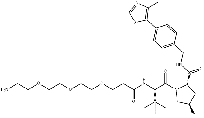 游离 NH2-PEG3-丙酸-VHL,2243090-28-8,结构式