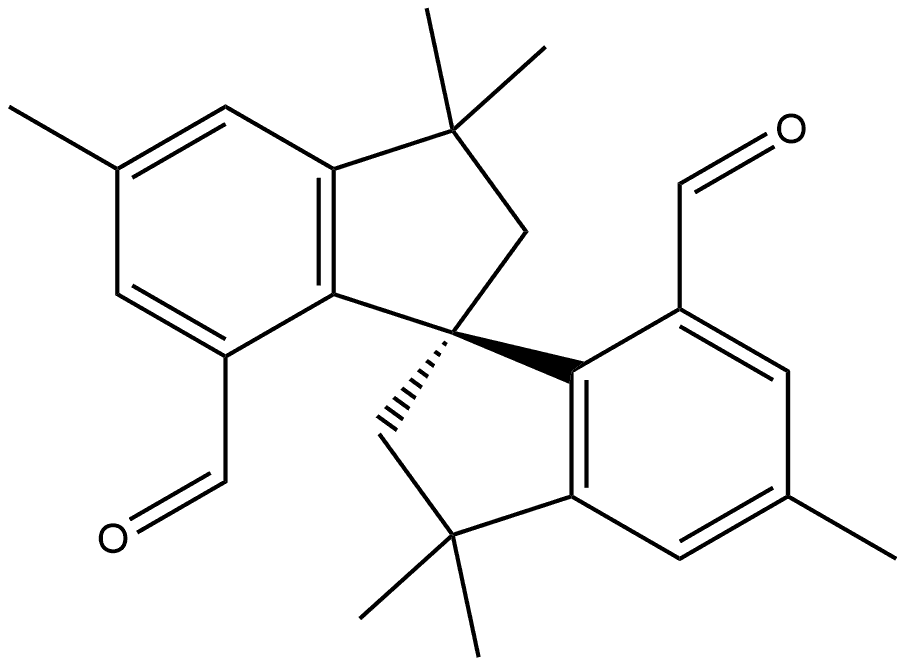 1,1′-Spirobi[1H-indene]-7,7′-dicarboxaldehyde, 2,2′,3,3′-tetrahydro-3,3,3′,3′,5,5′-hexamethyl-, (1S)- (ACI) 结构式