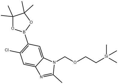 5-Chloro-2-methyl-6-(4,4,5,5-tetramethyl-1,3,2-dioxaborolan-2-yl)-1-[[2-(trimethylsilyl)ethoxy]methyl]-1H-benzimidazole|5-氯-2-甲基-6-(4,4,5,5-四甲基-1,3,2-二氧硼杂环戊烷-2-基)-1-[[2-(三甲基甲硅烷基)乙氧基]甲基]-1H-苯并咪唑
