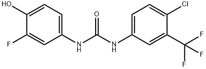 Urea, N-[4-chloro-3-(trifluoromethyl)phenyl]-N'-(3-fluoro-4-hydroxyphenyl)- 化学構造式