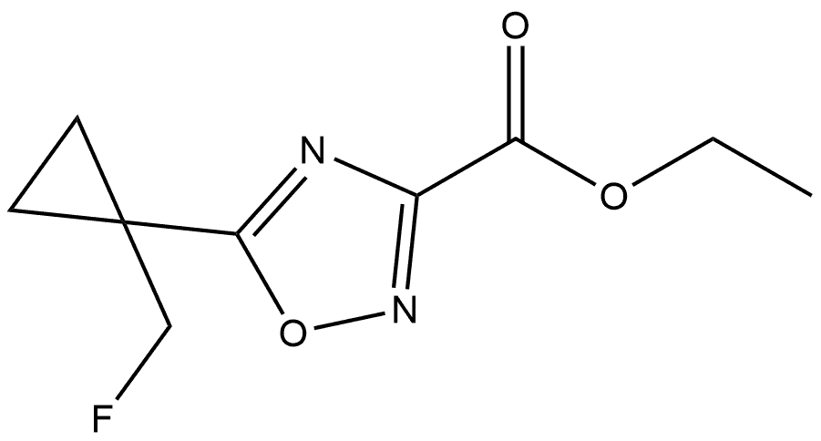 Ethyl 5-[1-(fluoromethyl)cyclopropyl]-1,2,4-oxadiazole-3-carboxylate Struktur