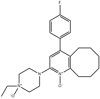 Cycloocta[b]?pyridine, 2-?(4-?ethyl-?4-?oxido-?1-?piperazinyl)?-?4-?(4-?fluorophenyl)?-?5,?6,?7,?8,?9,?10-?hexahydro-?, 1-?oxide Struktur