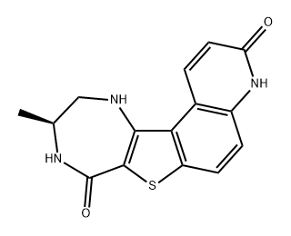 4H-[1,4]Diazepino[5',6':4,5]thieno[3,2-f]quinoline-3,8-dione, 9,10,11,12-tetrahydro-10-methyl-, (10S)- 结构式