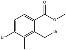 Benzoic acid, 4-bromo-2-(bromomethyl)-3-methyl-, methyl ester 化学構造式