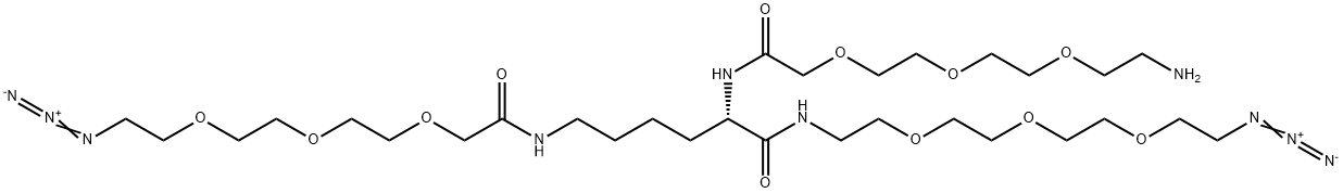 化合物 AMINE-PEG3-LYS(PEG3-N3)-PEG3-N3,2244602-35-3,结构式