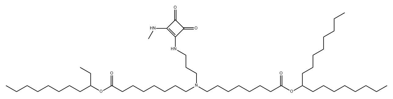 Octanoic acid, 8-[[8-[(1-ethylnonyl)oxy]-8-oxooctyl][3-[[2-(methylamino)-3,4-dioxo-1-cyclobuten-1-yl]amino]propyl]amino]-, 1-octylnonyl ester|LIPID 29