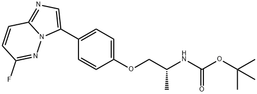 Carbamic acid, N-[(1R)-2-[4-(6-fluoroimidazo[1,2-b]pyridazin-3-yl)phenoxy]-1-methylethyl]-, 1,1-dimethylethyl ester Structure