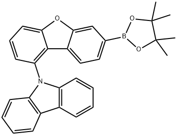 9-(7-(4,4,5,5-四甲基-1,3,2-二氧杂硼烷-2-基)二苯并[B,D]呋喃-1-基)-4A,4B,8A,9A-四氢-9H-咔唑 结构式