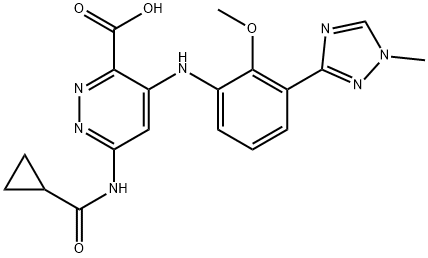 6-[(CYCLOPROPYLCARBONYL)AMINO]-4-[[2-METHOXY-3-(1-METHYL-1H-1,2,4-TRIAZOL-3-YL)PHENYL]AMINO]- 3-PYRI, 2245111-18-4, 结构式