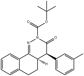 1,1-Dimethylethyl (4R,4aR)-4,4a,5,6-tetrahydro-4-(3-methylphenyl)-3-oxobenzo[h]cinnoline-2(3H)-carboxylate Structure