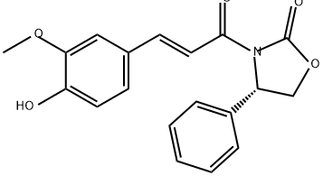 2-Oxazolidinone, 3-[(2E)-3-(4-hydroxy-3-methoxyphenyl)-1-oxo-2-propen-1-yl]-4-phenyl-, (4S)-