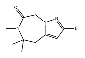 2-溴-5,5,6-三甲基-5,6-二氢-4H-吡唑[1,5-D][1,4]二氮杂-7(8H)-酮,2246363-94-8,结构式