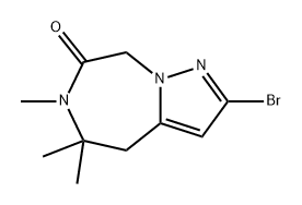 2-溴-5,5,6-三甲基-5,6-二氢-4H-吡唑[1,5-D][1,4]二氮杂-7(8H)-酮, 2246363-94-8, 结构式