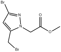 1H-Pyrazole-1-acetic acid, 3-bromo-5-(bromomethyl)-, methyl ester Struktur