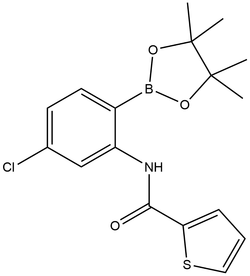 N-[5-Chloro-2-(4,4,5,5-tetramethyl-1,3,2-dioxaborolan-2-yl)phenyl]-2-thiophen... Structure