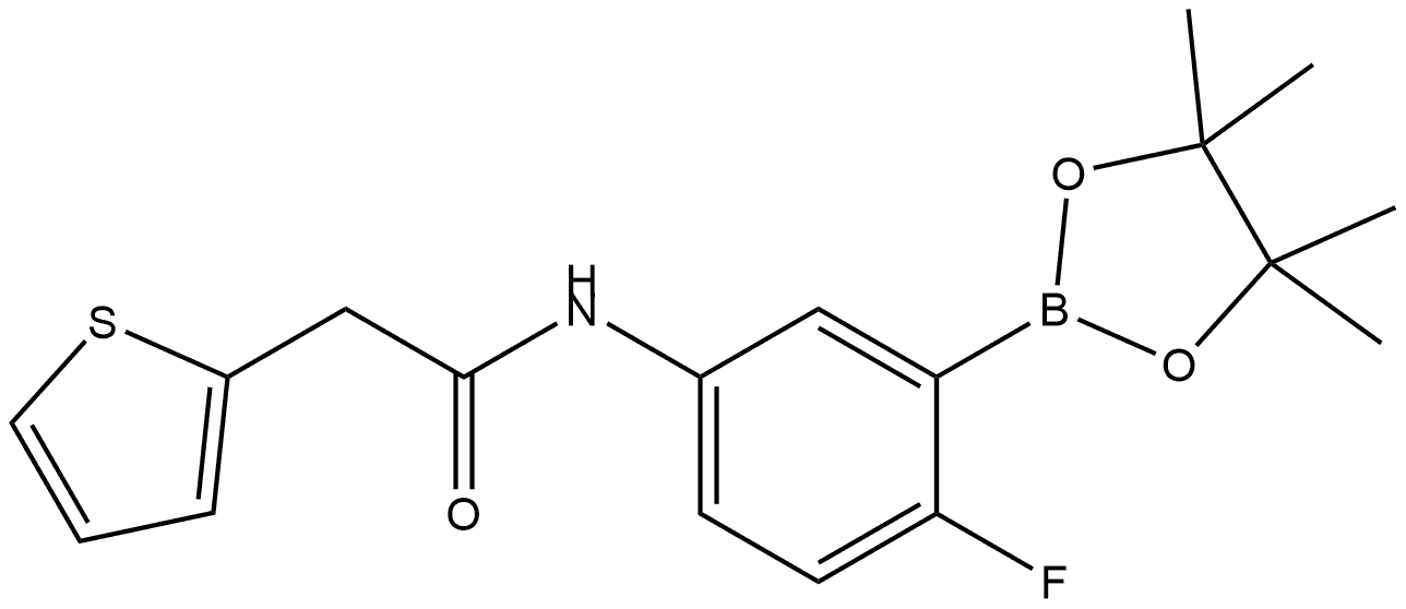 N-[4-Fluoro-3-(4,4,5,5-tetramethyl-1,3,2-dioxaborolan-2-yl)phenyl]-2-thiophen... Structure