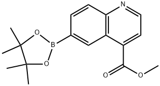 4-Quinolinecarboxylic acid, 6-(4,4,5,5-tetramethyl-1,3,2-dioxaborolan-2-yl)-, methyl ester Structure