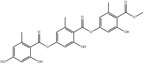 Benzoic acid, 4-[(2,4-dihydroxy-6-methylbenzoyl)oxy]-2-hydroxy-6-methyl-, 3-hydroxy-4-(methoxycarbonyl)-5-methylphenyl ester,22474-42-6,结构式