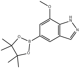 7-甲氧基-5-(4,4,5,5-四甲基-1,3,2-二氧杂硼烷-2-基)-1H-吲唑, 2247451-15-4, 结构式