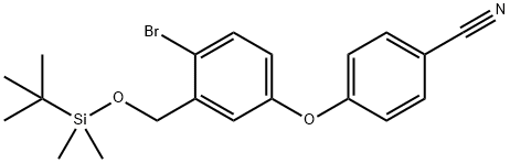 Benzonitrile, 4-[4-bromo-3-[[[(1,1-dimethylethyl)dimethylsilyl]oxy]methyl]phenoxy]- 化学構造式