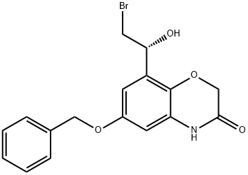 2H-1,4-Benzoxazin-3(4H)-one, 8-[(1R)-2-bromo-1-hydroxyethyl]-6-(phenylmethoxy)- 化学構造式
