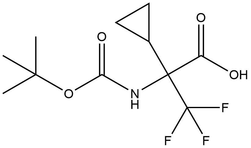 Cyclopropaneacetic acid, α-[[(1,1-dimethylethoxy)carbonyl]amino]-α-(trifluoromethyl)- Structure