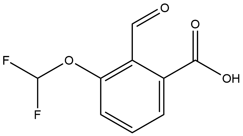 3-(Difluoromethoxy)-2-formylbenzoic acid Structure