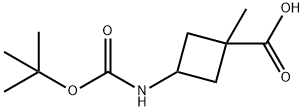 Cyclobutanecarboxylic acid, 3-[[(1,1-dimethylethoxy)carbonyl]amino]-1-methyl- Struktur