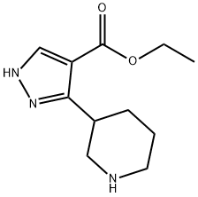 ethyl 3-(piperidin-3-yl)-1H-pyrazole-4-carboxylate hydrochloride Struktur